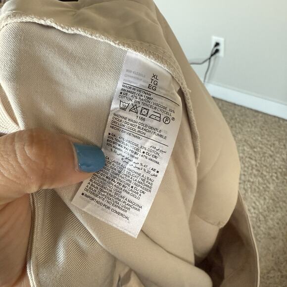 Old Navy Women Pants XL Khaki High Rise Taylor Straight Trousers Minimalist NEW - Picture 6 of 9